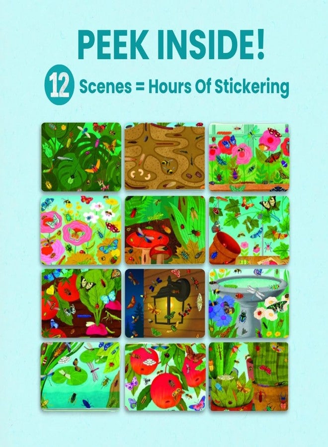 Cupkin Hello Bugs Sticker Book Activity for Kids, Toddler Airplane Travel Essentials, 500+ Bugs Stickers for Kids + 12 Scenes + 12 Coloring Book Pages, Bug Lover Gift, Children's Crafts Ages 2-8 - Image 5